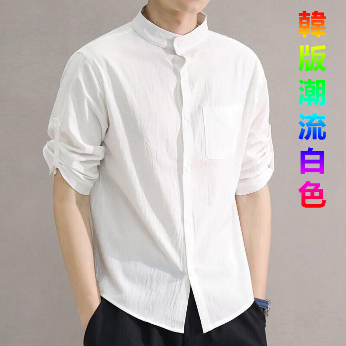 韓版男士亞麻襯衫 舒適簡約 #時尚百搭 #亞麻材質