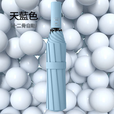 【買一送一】日本最新科技12骨黑膠晴雨兩用自動傘遮陽傘