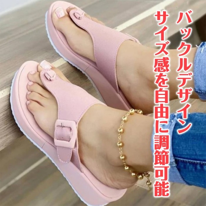 バックル付きビーチサンダル 6cm增高