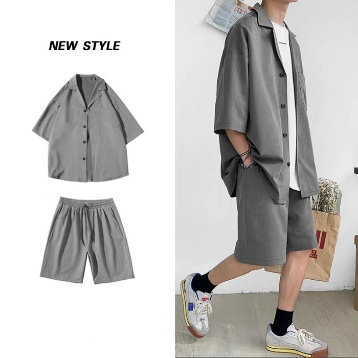メンズシャツ＆短パンセットアップ