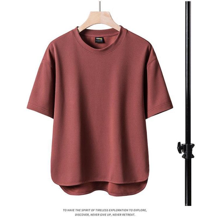 半袖Tシャツ、天然コットン素材、定番のラウンドネック