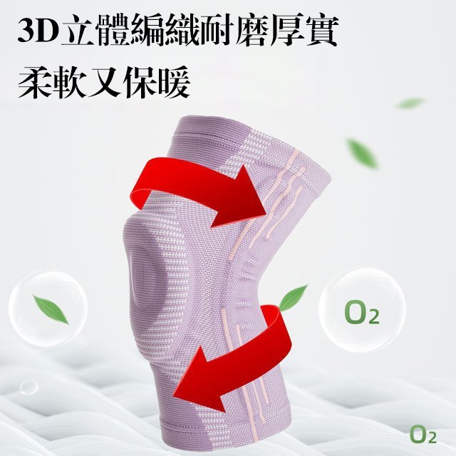 【專業運動護膝】矽膠減震彈簧護膝
