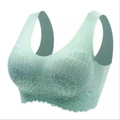 天然乳膠内衣女士聚攏蕾絲無鋼圈運動内衣