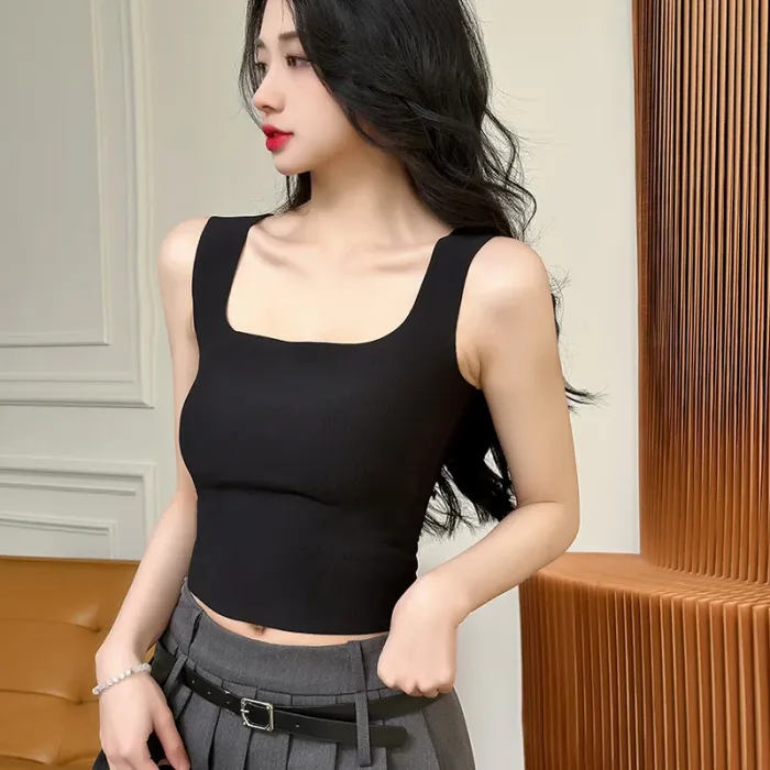 【春夏必備超美小吊帶背心】一體式冰絲无缝美背吊带背心，冰絲涼感带胸垫，無痕貼身免穿文胸，一體胸墊永不跑杯，性感百搭，清爽一夏