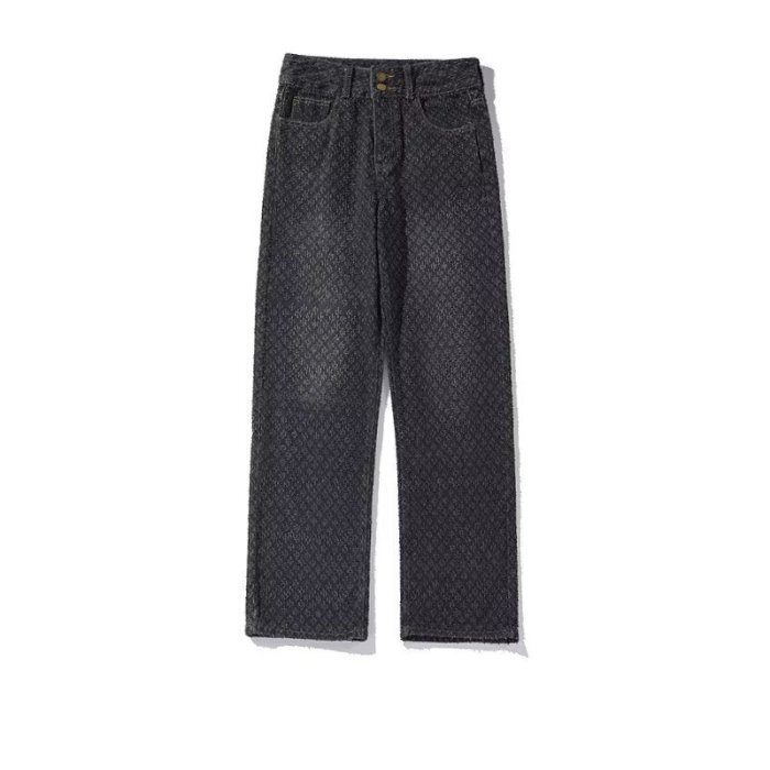 メンズジャカードデニムロングパンツ