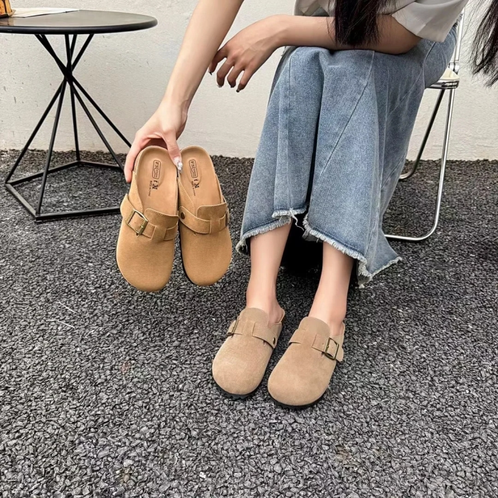 【德國高品質牛皮拖鞋】BIRKENSTOCK牛皮包頭半拖鞋-男女同款系列拖鞋