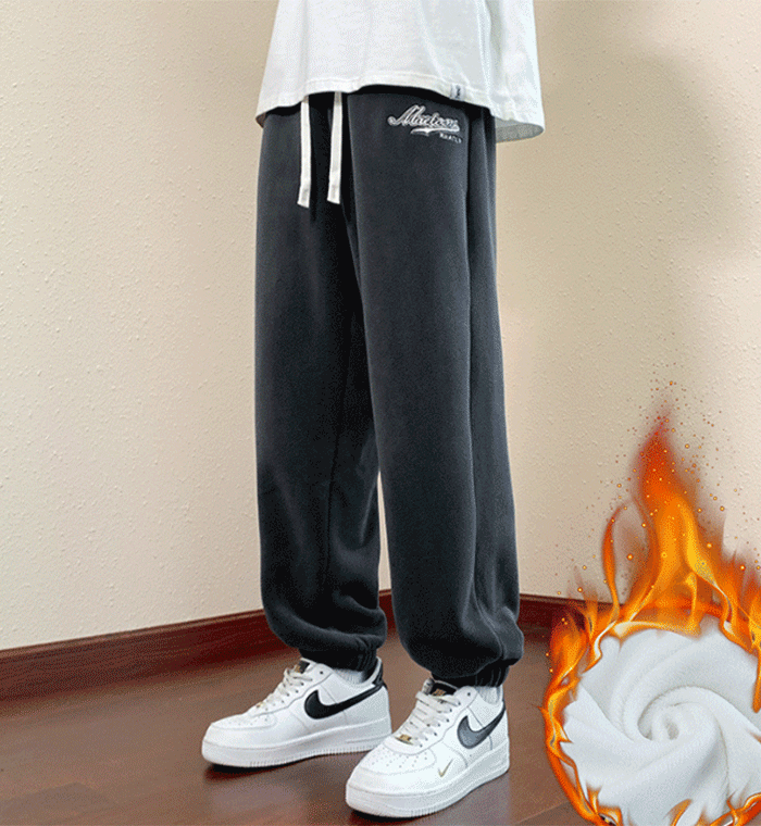 メンズ裏起毛フリースワイドパンツ