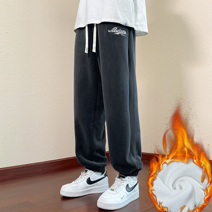 メンズ裏起毛フリースワイドパンツ