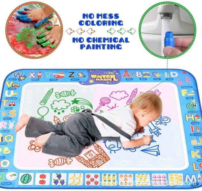 Water Doodle Mat ,Aqua Painting Drawing Mat Mess Free Learning Toy Mat