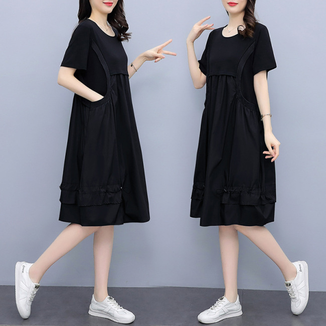 新品上市！洋氣假兩件吊帶連衣裙_收腰中長款A字背帶連衣裙！寬鬆顯瘦，洋氣百搭！