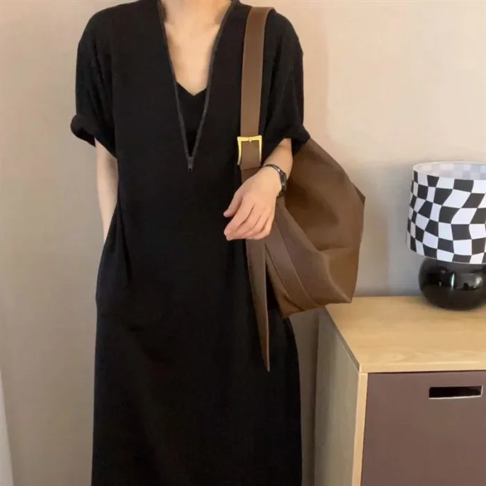 着痩せロングワンピース