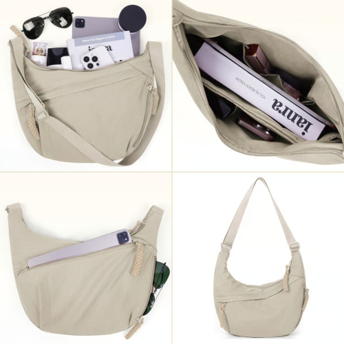 🔥Designer Direct Sales👜Women's Fashion Plain Color Nylon Crossbody Hobo Bag
