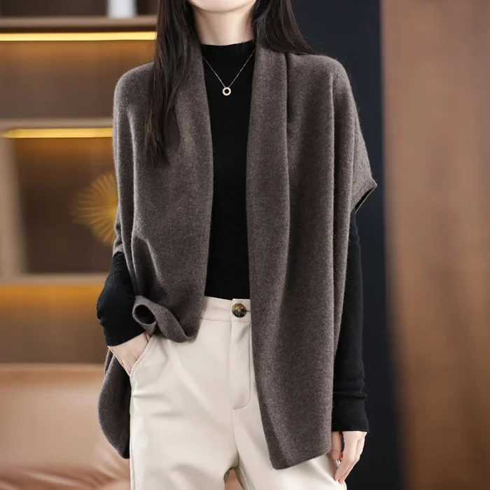 【破格のチャンス】ストール風カーディガン、周囲が羨む上品さ、完璧な着痩せ