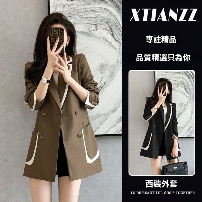 新款港風職業通勤寬鬆顯瘦百搭小西服