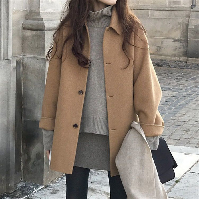 ショート丈カシミヤコート