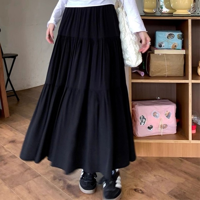 【Aラインスリム】ドレープ感のあるふわふわスカート