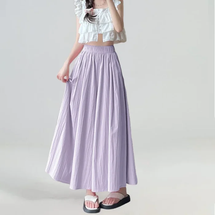 日本の夏を快適に、美しく「アイスシルクハイウエストスカートパンツ」