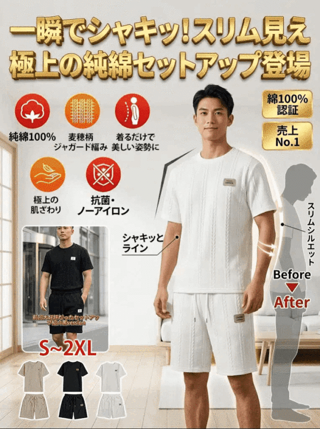 シンプル無地ヘリンボーン柄Tシャツ