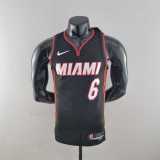 75th Anniversary Miami Heat JAMES #6 black NBA Jersey