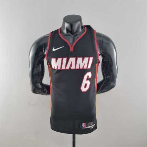 75th Anniversary Miami Heat JAMES #6 black NBA Jersey