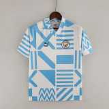 Manchester City 2022-23 pre-match bluewhite soccer jerseys