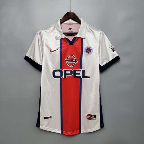Paris saint germain 1998-99 away white soccer jerseys