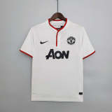 Manchester United 2013-14 away white soccer jerseys