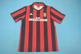 AC Milan 1988-89 home redblack soccer jerseys