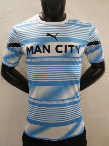 Manchester City 2022-23 pre-match server player version soccer jerseys