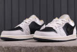 Air Jordan 1 Low help black and green tie-dye gradient