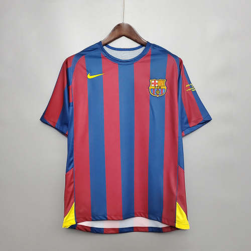 Barcelona 2005-06 UEFA Champions League home soccer jerseys