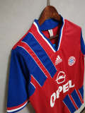 1993-94 Bayern Munich home red blue soccer jerseys