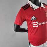 Manchester United 2022-23 home kids kit soccer jerseys