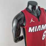 75th Anniversary Miami Heat Jordan JAMES #6 Burgundy NBA Jersey