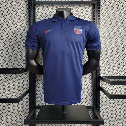 Barcelona 2023-24 POLO Treasure Blue Training Shirt Player version 