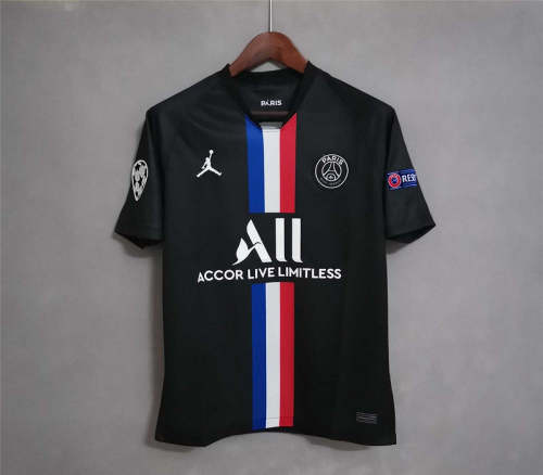 Paris saint germain 2019-20 fourth away black soccer jerseys