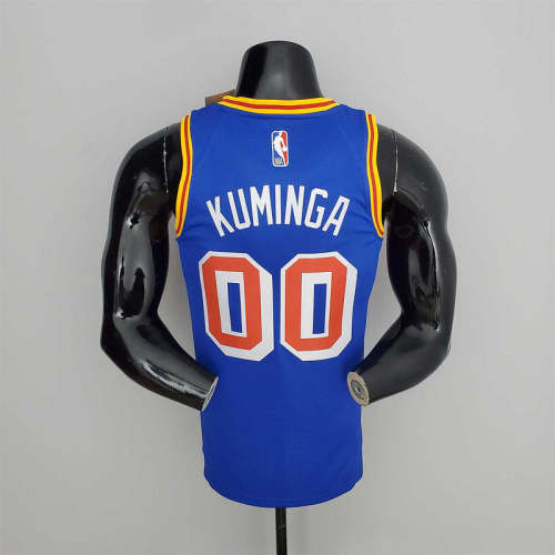 75th Anniversary Cuminga#00 Warriors Vintage Blue NBA Jersey