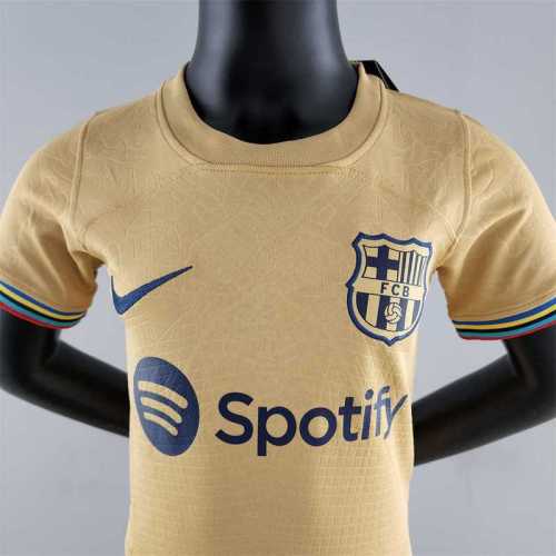 Barcelona 2022-23 away kids kit soccer jerseys