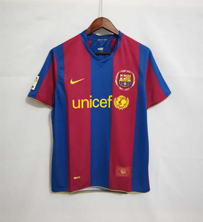 Barcelona 2007-08 home soccer jerseys