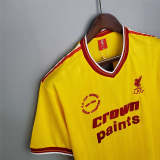 Liverpool 1985-86 yellow third away soccer jerseys