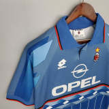 AC Milan 1995-96 blue away soccer jerseys