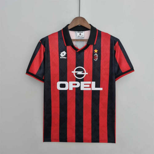 AC Milan 1995-96 home soccer jerseys