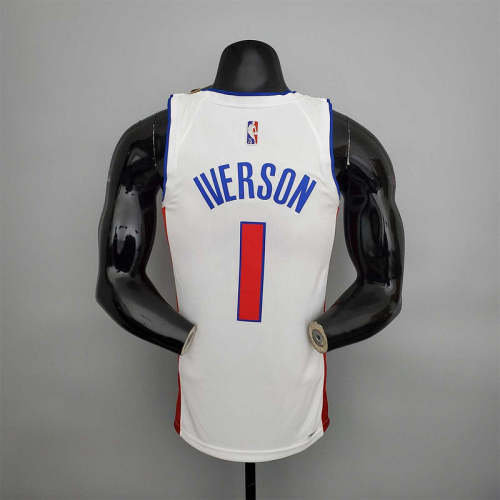 75th Anniversary Iverson #1 Pistons White