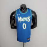 75th Anniversary 2202 Season RUSSELL#0 Minnesota Timberwolves City Edition Blue NBA Jersey