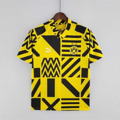 2022-23 Dortmund Pre-Match yellowblack soccer jerseys
