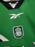 Liverpool 1999-00 green away soccer jerseys