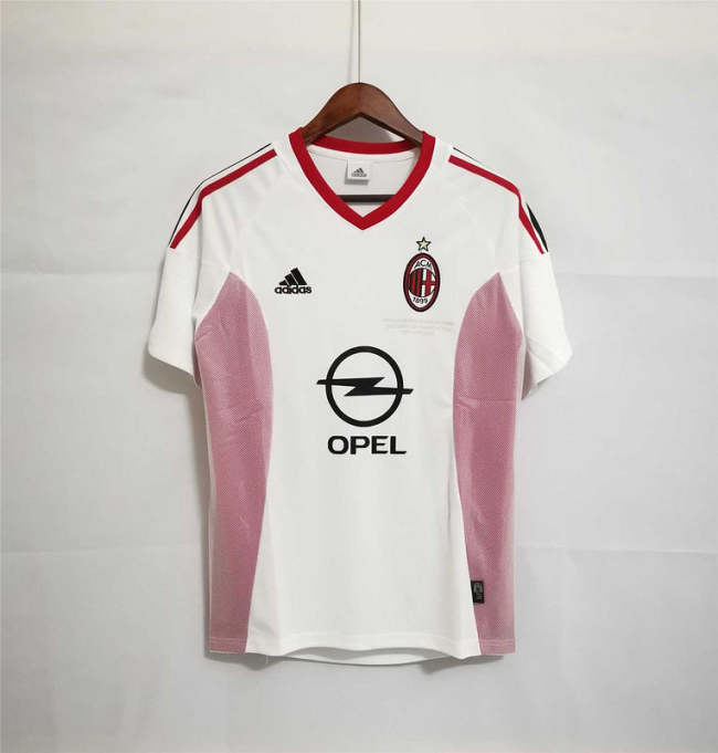 AC Milan 2002-03 away white soccer jerseys