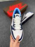 AJ1 Low side inverted hook blue