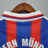1995-97 Bayern Munich home red blue soccer jerseys