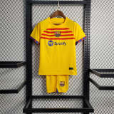Barcelona 2022-23 fourth away kids kit soccer jerseys